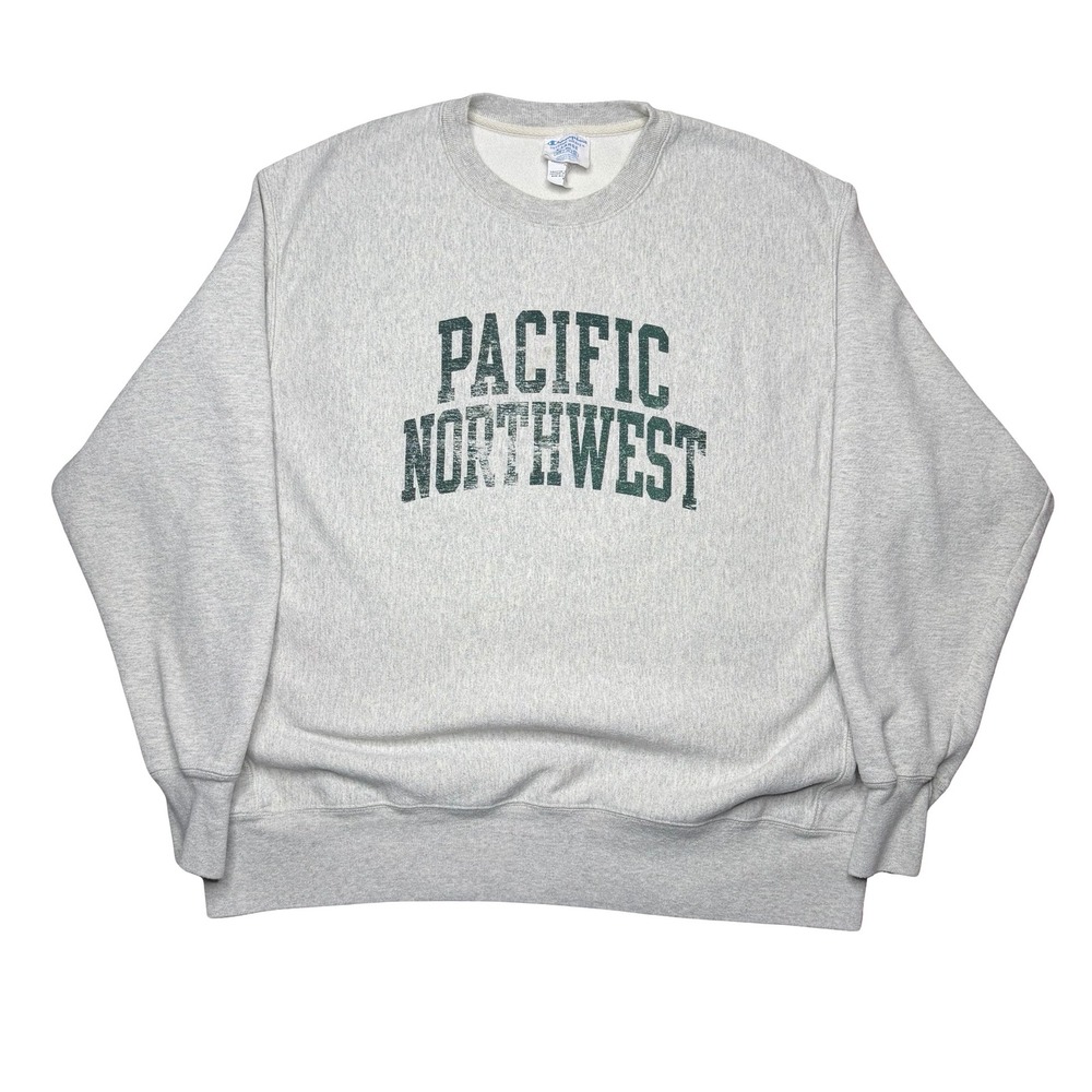 Pacific Northwest reverse weave faded gray sweater